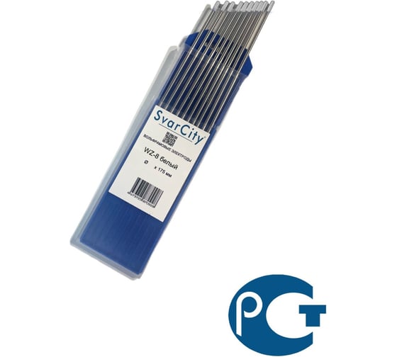 Изображение товара Электроды неплавящиеся вольфрамовые Svarcity WZ-8 (10шт, 3.0х175мм), белый электродыWZ-8/3,0/175мм