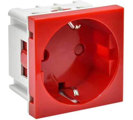 Изображение товара Розетка IEK PRIMER РКС-20-32-П-К з/к з/ш в/з, красный PR-KK40D-RSZH-2-2-K04