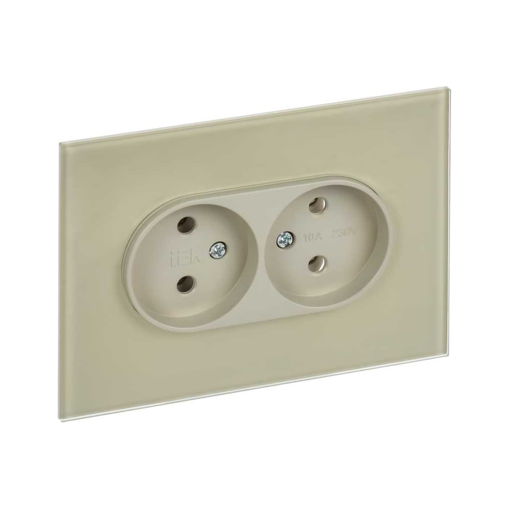 Изображение товара Розетка IEK SKANDY 2-я без з/к/ш, бежевый пластик, IP20, 2 гнезда