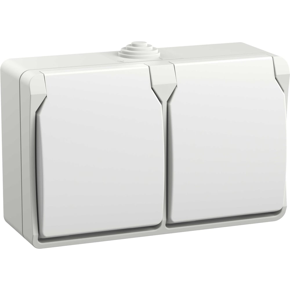 Розетка IEK FORS 2-я с з/к/ш о/у 16А IP54 РСб22-3-ФБ, белый ERS22-K01-16-54-DC