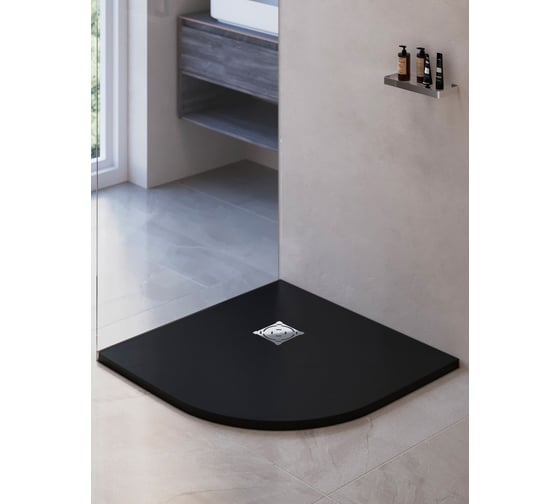 Изображение товара Душевой поддон RGW 90*90*2,5 ST/R-0099G графит, полукруг, 90 мм, каменный 16153099-02