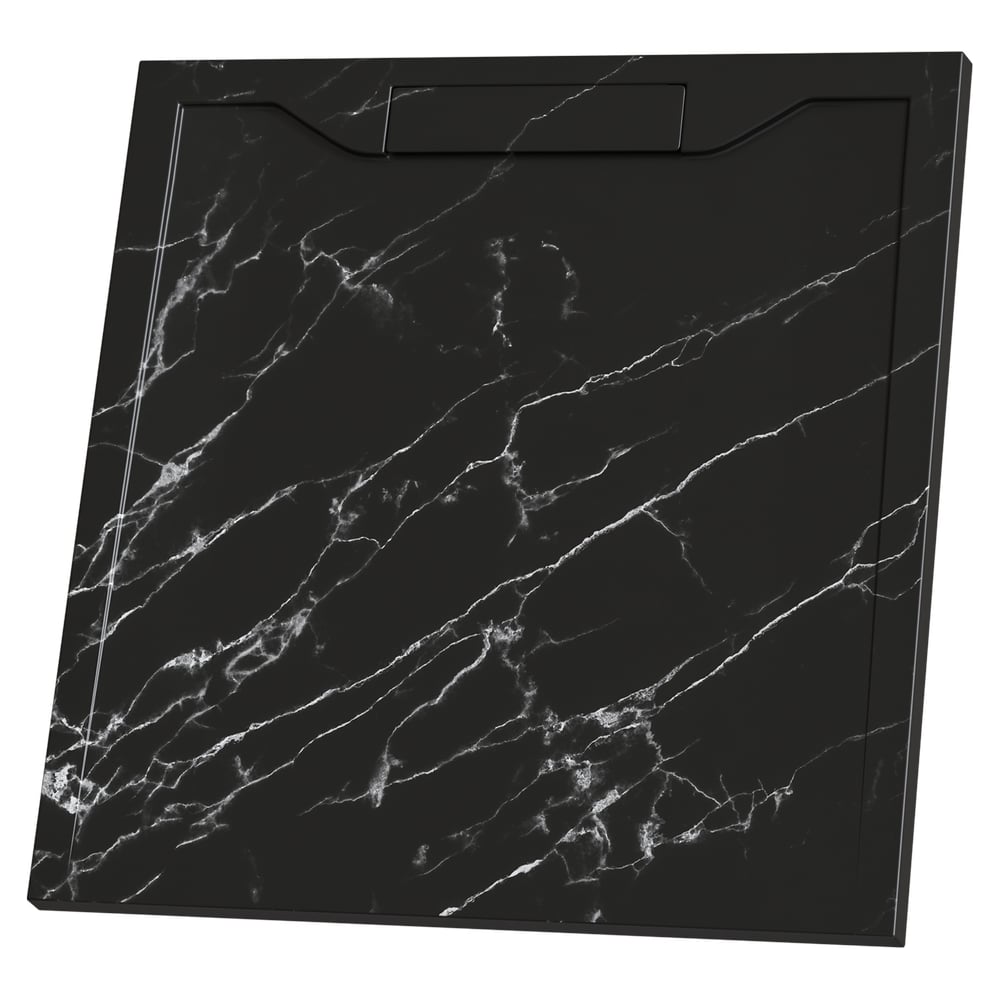 Изображение товара Душевой поддон RGW 90x90 см черный мрамор искусственный камень низкий квадрат