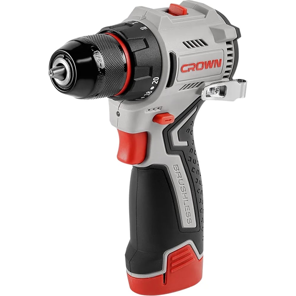 Изображение товара Профессиональный аккумуляторный дрель-шуруповерт Crown CT21129HMX-2 BMC 12V