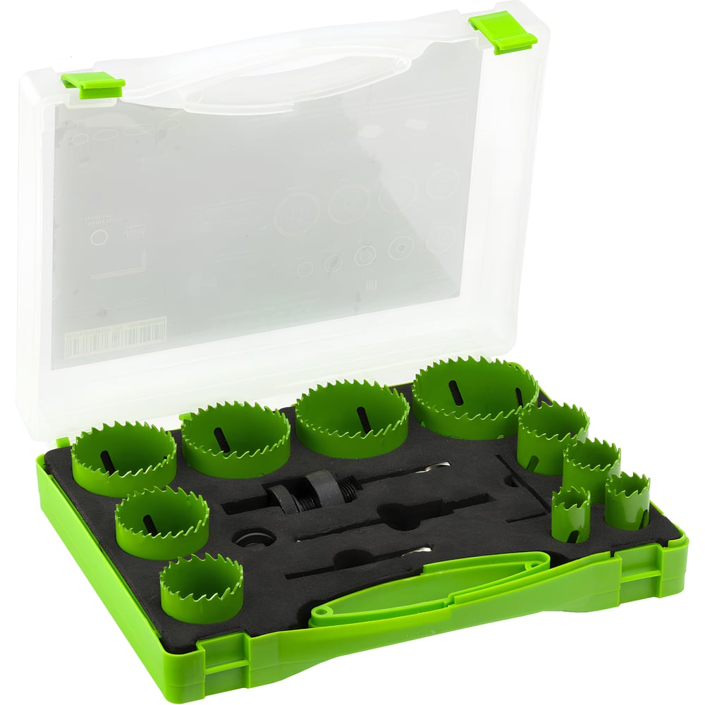 Изображение товара Набор коронок биметаллических 19-64 мм 15 пр. для дерева металла и пластика