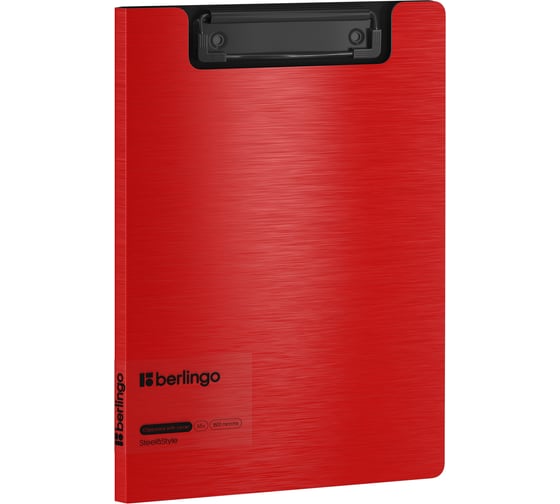 Изображение товара Папка-планшет с зажимом BERLINGO Steel&Style A5+, 1800 мкм, пластик полифом, красная PPf_94003