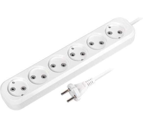 Изображение товара Удлинитель Smartbuy 6 гнезд, 3 метра 10А/2,2кВт без заземления ПВС 2x1,0 SBE-10-6-03-N