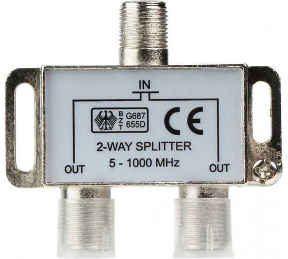 Изображение товара Делитель ТВ-сигнала (краб) Smartbuy (в т.ч. Для цифрового ТВ) на 1 вход-2 выхода A222