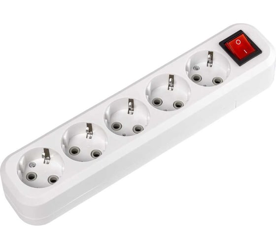 Изображение товара Колодка бытовая Smartbuy 5 гнезд 16А/3,5кВт c выключателем и заземлением SBE-16-5-00-ZS