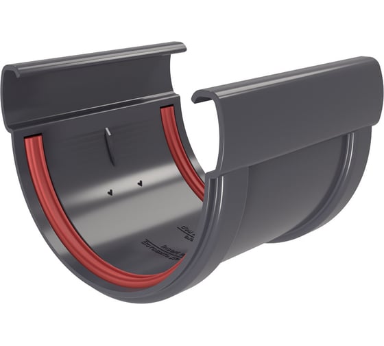 Изображение товара Соединитель желобов Grand Line Дизайн 135 ПВХ GL графит (RAL 7024) 422309
