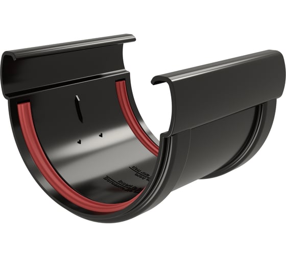 Изображение товара Соединитель желобов Grand Line Дизайн 135 ПВХ GL черный (RAL 9005) 458391