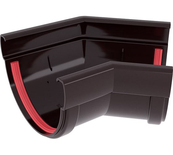 Изображение товара Угол желоба Grand Line 135 град.Дизайн 135 ПВХ GL коричневый (RR32) 422304