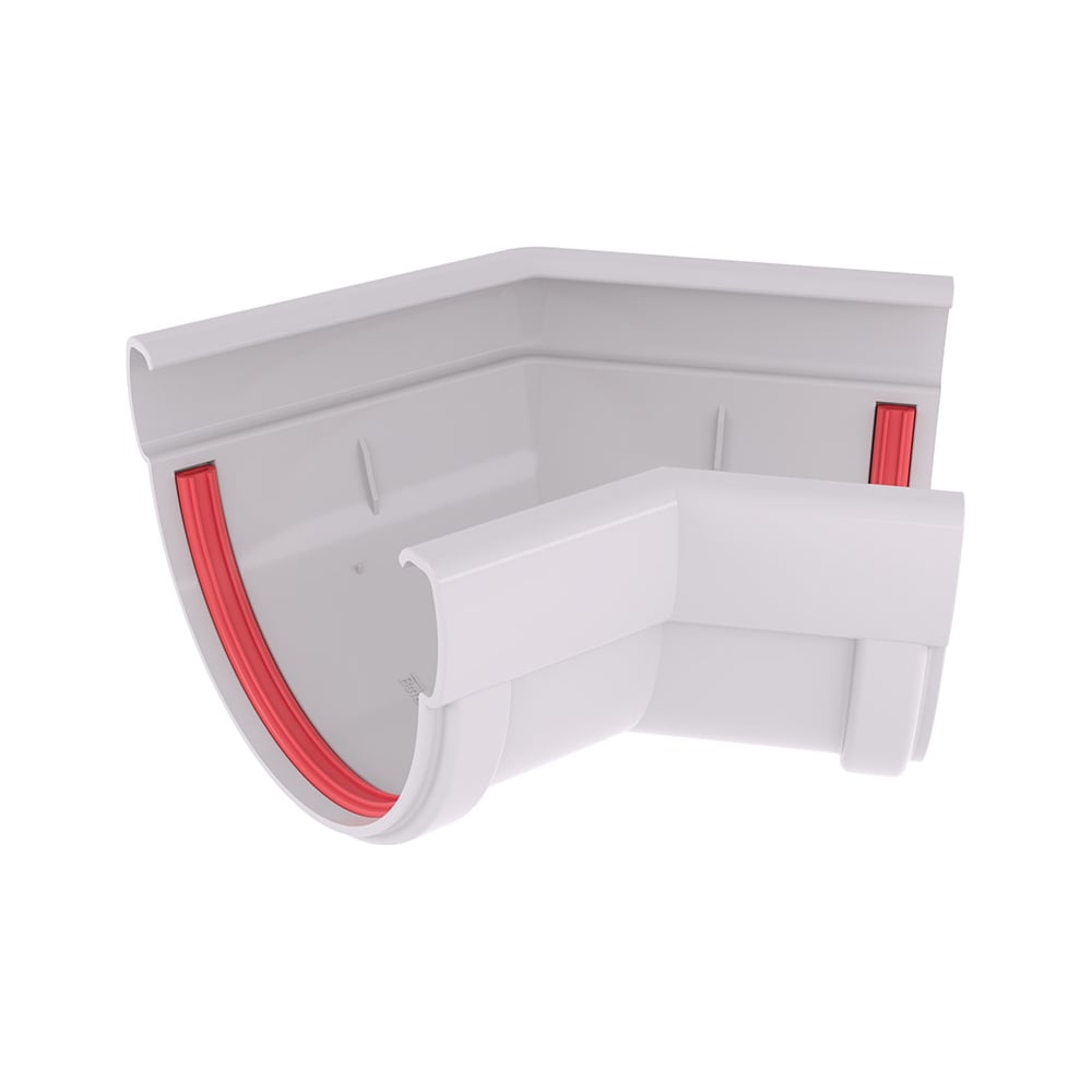 Изображение товара Угол желоба Grand Line 135 град Дизайн 135 ПВХ белый RAL 9003