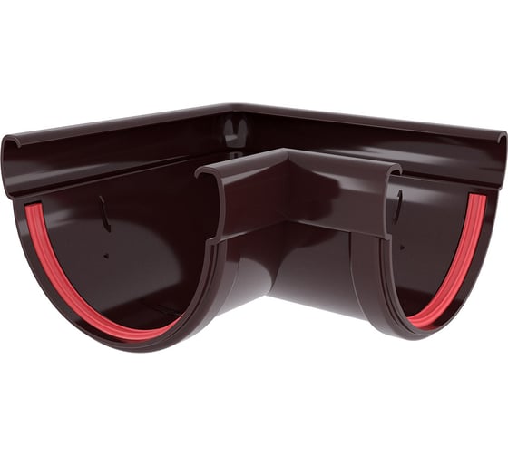 Изображение товара Угол желоба Grand Line 90 град.Дизайн 135 ПВХ GL шоколадный (RAL 8017) 422287