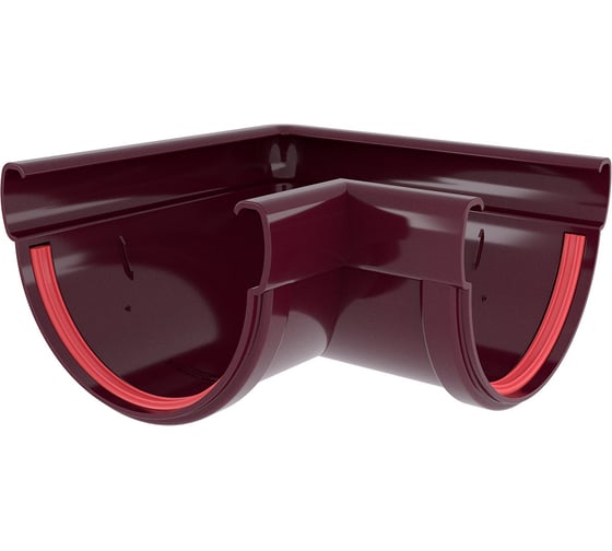 Изображение товара Угол желоба Grand Line 90 град.Дизайн 135 ПВХ GL бордо (RAL 3005) 422319