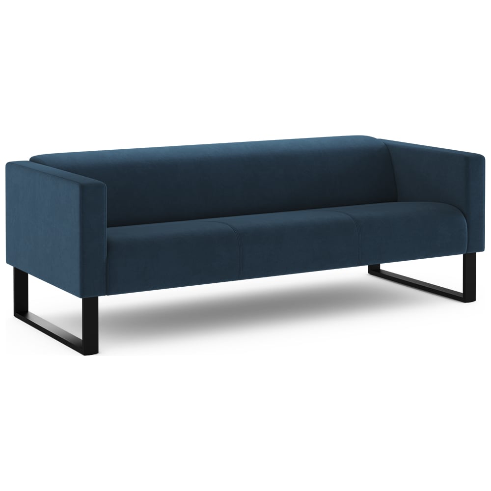 Изображение товара Офисный прямой диван MOON 153 синий для 3 человек классика