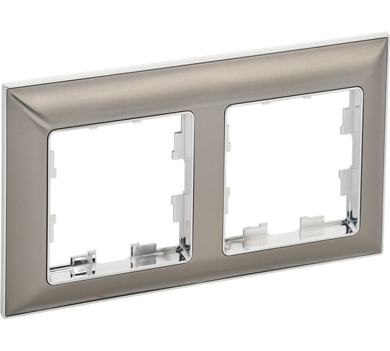Изображение товара Рамка 2-местная IEK BRITE РУ-2-Бр металл, хром/никель BR-M22-12-4-K23