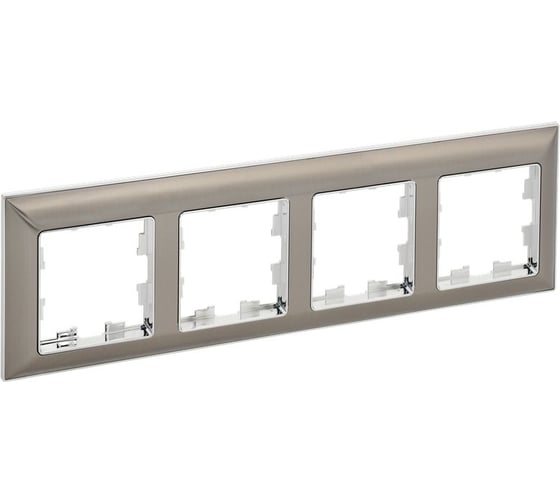 Изображение товара Рамка 4-местная IEK BRITE РУ-4-Бр металл, хром/никель BR-M42-12-4-K23