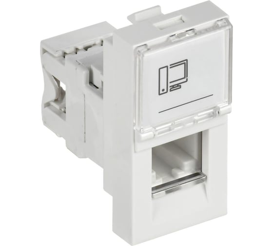 Изображение товара Розетка IEK PRIMER РКИ-10-00-П-6 RJ45 кат.6 (1 мод.) бел. PR-KK40D-RI-0-1-C06U-K01