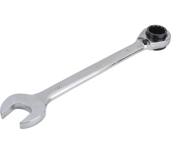 Изображение товара Ключ HORTZ 3 в 1 комбинированный трещоточный реверсивный 30х32-34 хромированный HOR 121354