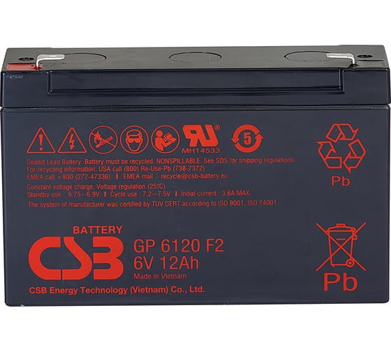 Изображение товара Аккумулятор для ИБП CSB GP6120 УТ-00000081