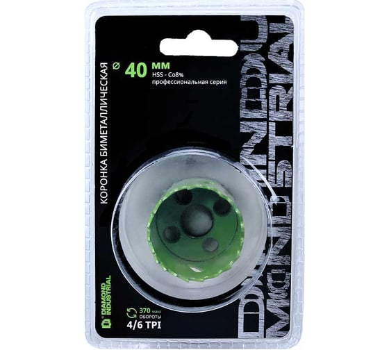 Изображение товара Коронка биметаллическая профессиональная 40 мм BIM HSS-Co 8 Diamond Industrial DIDBIMCO840