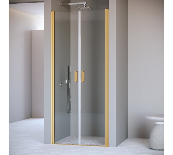 Изображение товара Душевая дверь RGW 90*195 PA-104-Gb Золото браш/Прозрачное/6 мм (EasyClean) 060810409-16