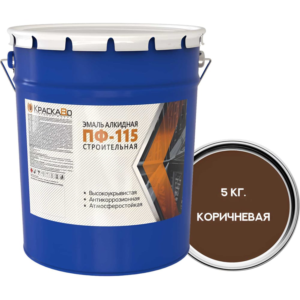 Изображение товара Эмаль Краска Во ПФ-115 КОРИЧНЕВАЯ 5кг