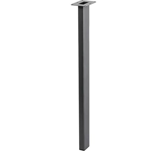Изображение товара Ножка мебельная Primo&Mensa опора для стола, металл, 60x30 мм, высота 74 см, цвет темно-серый PM-N2.7022MPM