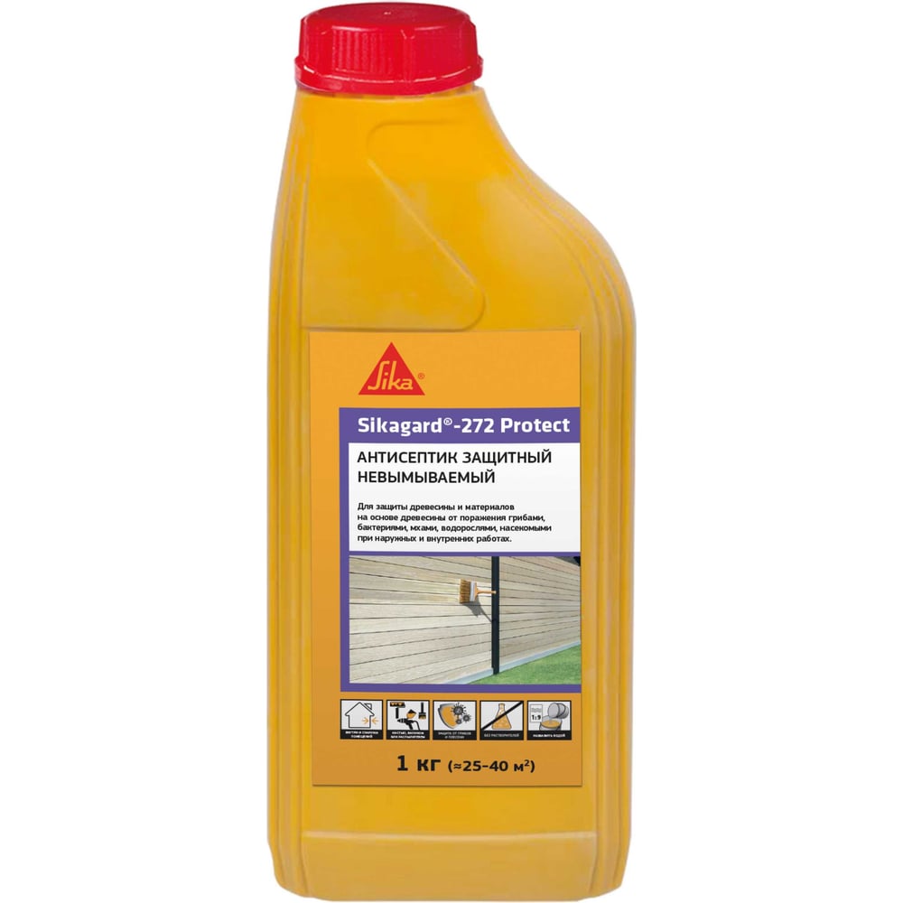 Изображение товара Антисептик для древесины SIKA gard-272 Protect 1 л защитное средство для наружных и внутренних рабо