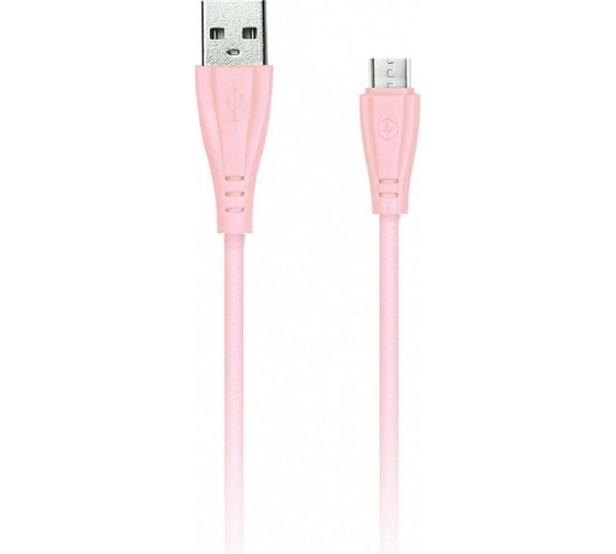 Изображение товара Дата-кабель SMARTBUY MicroUSB кабель в резиновой оплетке Gear 1 м, 2А, розовый iK-12RG rose