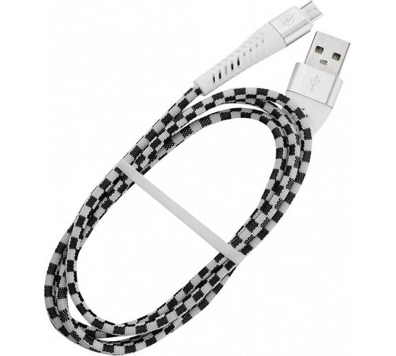 Изображение товара Дата-кабель SMARTBUY MicroUSB CHESS серый, 2 А, 1 метр iK-12CSS gray