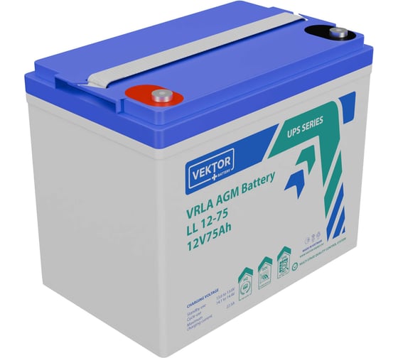 Изображение товара Аккумуляторная батарея Vektor Energy VEKTOR BATTERY LL 12-75 41562