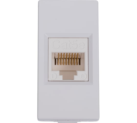 Изображение товара Розетка Systeme Electric W45 1XRJ45 CAT.5E ФОРМАТА 45x22,5 БЕЛАЯ RAL 9003 RIN-145K5E-B