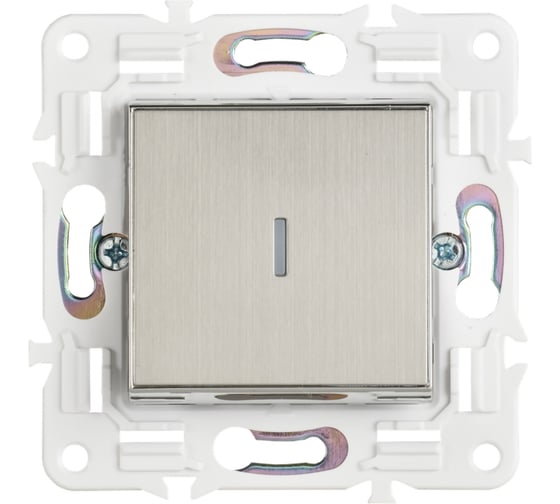 Изображение товара Выключатель 1-клавишный IEK SKANDY с инд. 10А SK-V07N никель SK-V10-1-10-K50