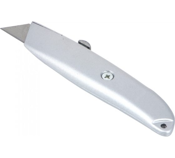 Изображение товара Нож ЕРМАК 19 мм, выдвижное трапециевидное лезвие, металлический корпус, комплект 5 лезвий 685-027