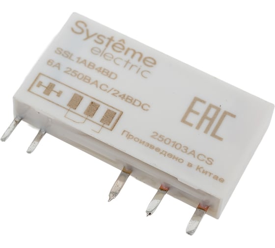 Изображение товара Реле интерфейсное Systeme Electric 1CO, 6A, 24В DC SSL1AB4BD