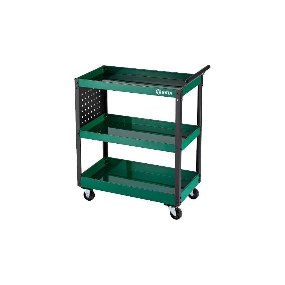 Изображение товара Инструментальная тележка SATA 95222B 3-ярусная зеленая для хранения инструментов