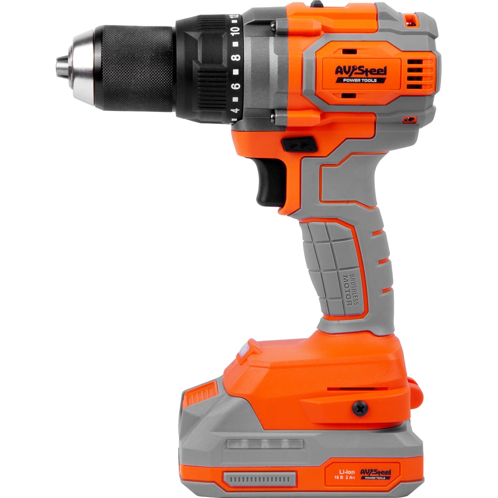 Изображение товара Аккумуляторная дрель AV Steel AV-CD 18/70 BL с 2 аккумуляторами 18 В