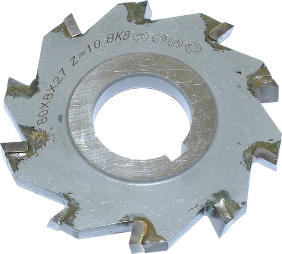 Изображение товара Фреза дисковая TLX 3-х сторонняя 80x8х27, Z=10 ВК8 с разнонаправл.зубьями 75059