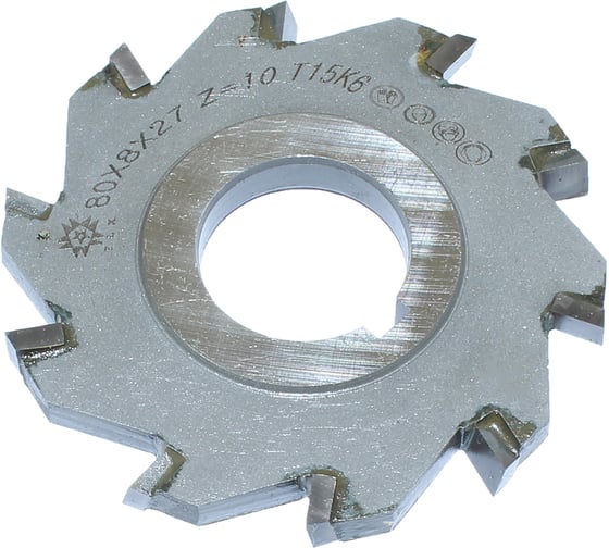 Изображение товара Фреза дисковая TLX 3-х сторонняя 80x8х27, Z=10 Т15К6 с разнонаправл.зубьями 75066