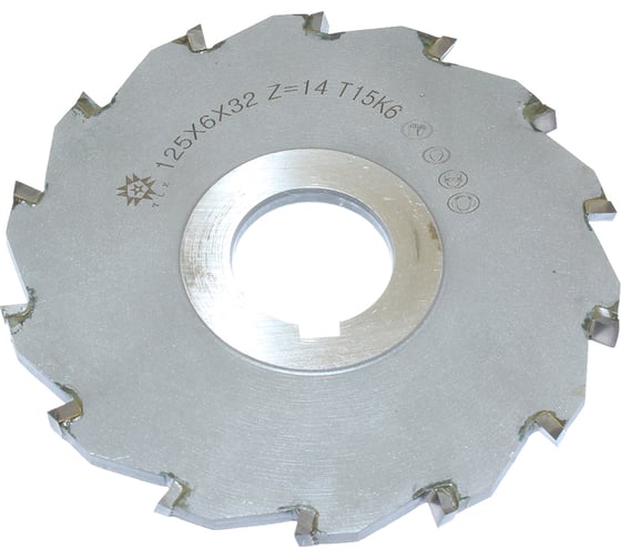 Изображение товара Фреза дисковая TLX 3-х сторонняя 125x6х32, Z=14 Т15К6 с разнонаправл.зубьями 75071
