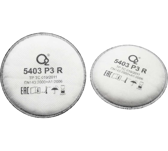 Изображение товара Фильтр противоаэрозольный с защитой от органических и сварочных дымов О2 Р3 5403 2 шт.