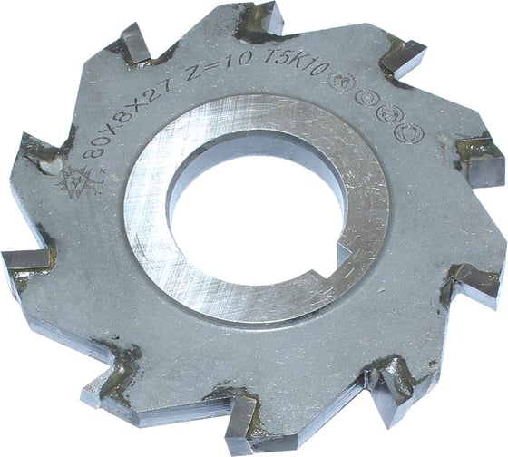 Изображение товара Фреза дисковая TLX 3-х сторонняя 80x8х27, Z=10 Т5К10 с разнонаправл.зубьями 75078