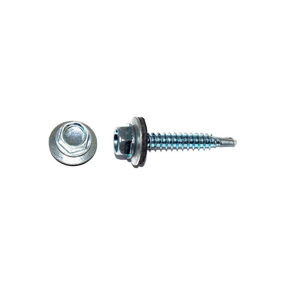 Изображение товара Саморез кровельный КРЕП-КОМП цинк, с шайбой EPDM, 4,8x76 К, 1500 шт. ск4876