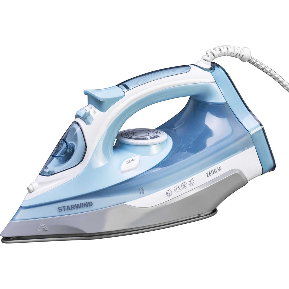 Изображение товара Утюг Starwind SIR2650 2600Вт голубой/белый вертикальное отпаривание