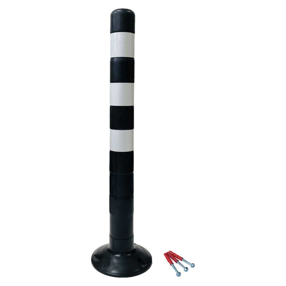 Изображение товара Гибкий парковочный столбик ТЕХНОЛОГИЯ ЧЕРН/БЕЛ. ССУ-750 ГОСТ 32843-2014 с комплектом крепления 00-00008075