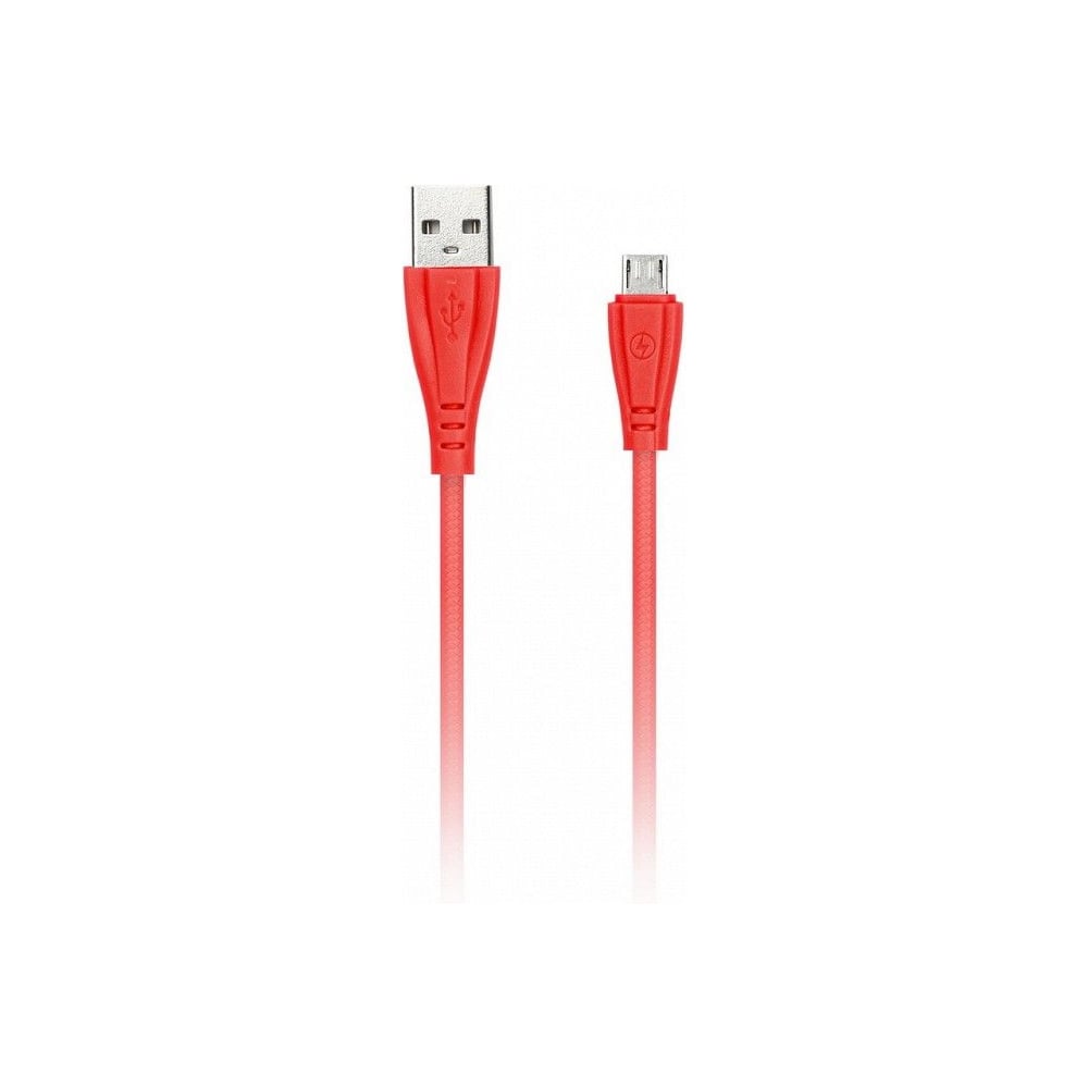 Изображение товара Дата-кабель SMARTBUY MicroUSB 1 м 2А в резиновой оплетке красный iK-12RG