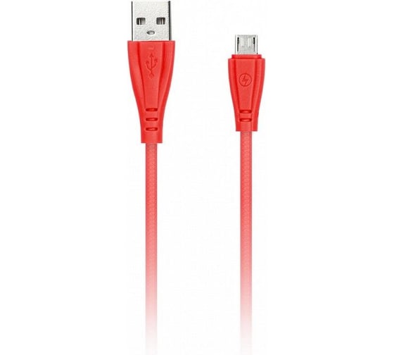 Изображение товара Дата-кабель SMARTBUY MicroUSB кабель в резиновой оплетке Gear 1 м, 2А, красный iK-12RG red