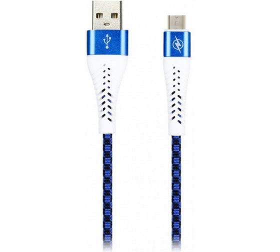 Изображение товара Дата-кабель SMARTBUY MicroUSB CHESS синий, 2 А, 1 метр iK-12CSS blue