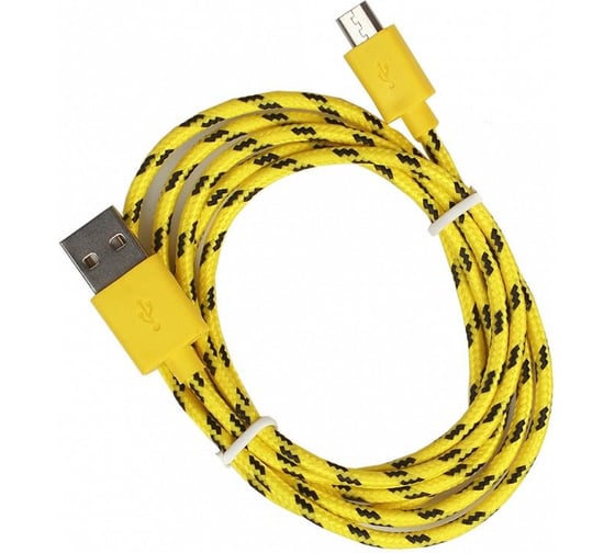 Изображение товара Дата-кабель SMARTBUY USB - micro USB нейлон, длина 1 м, желтый iK-12n yellow